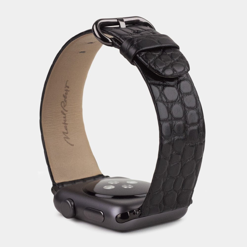 Black Alligator Strap Apple Watch 41/42mm | Marcel Robert - 5