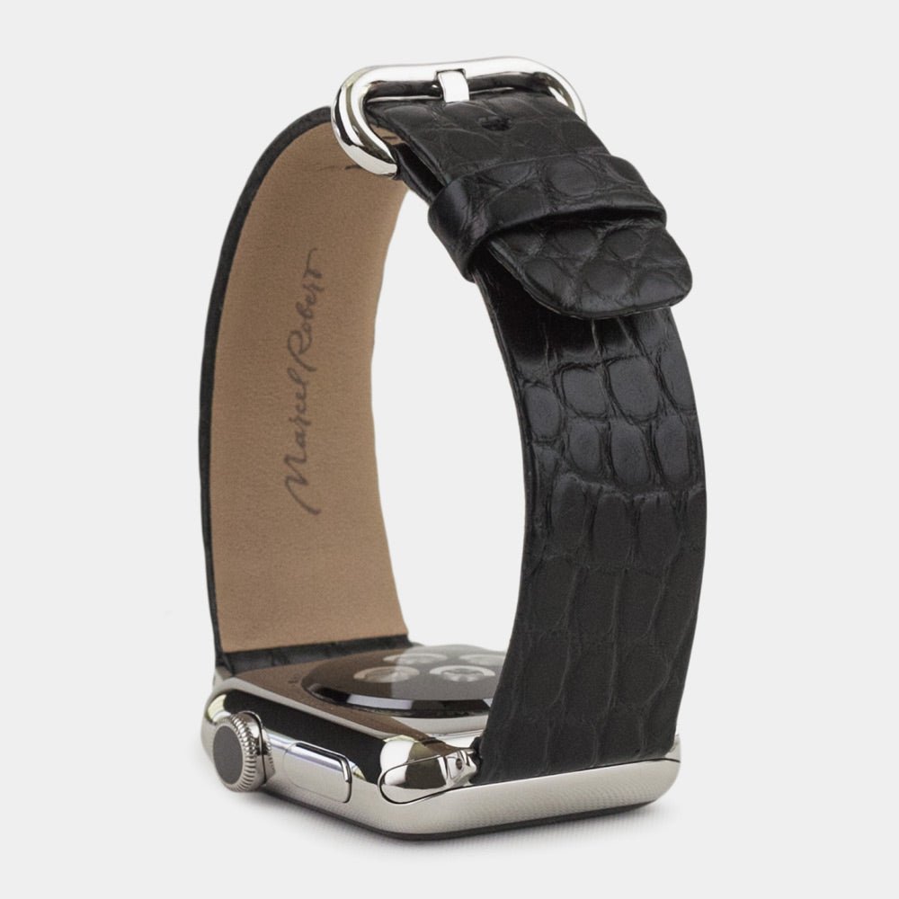 Black Alligator Strap Apple Watch 41/42mm | Marcel Robert - 8