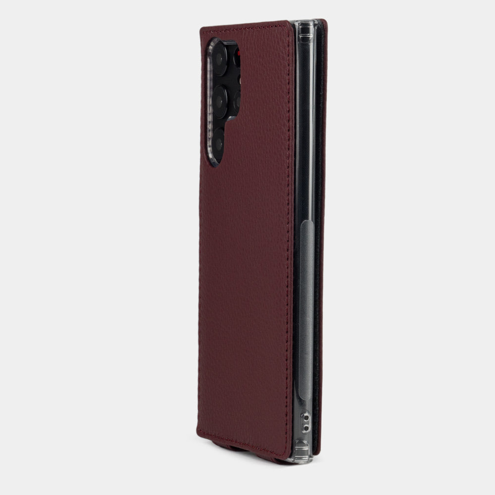 Leather Flip Case Galaxy S22 Ultra Bordeaux | Marcel Robert - 1
