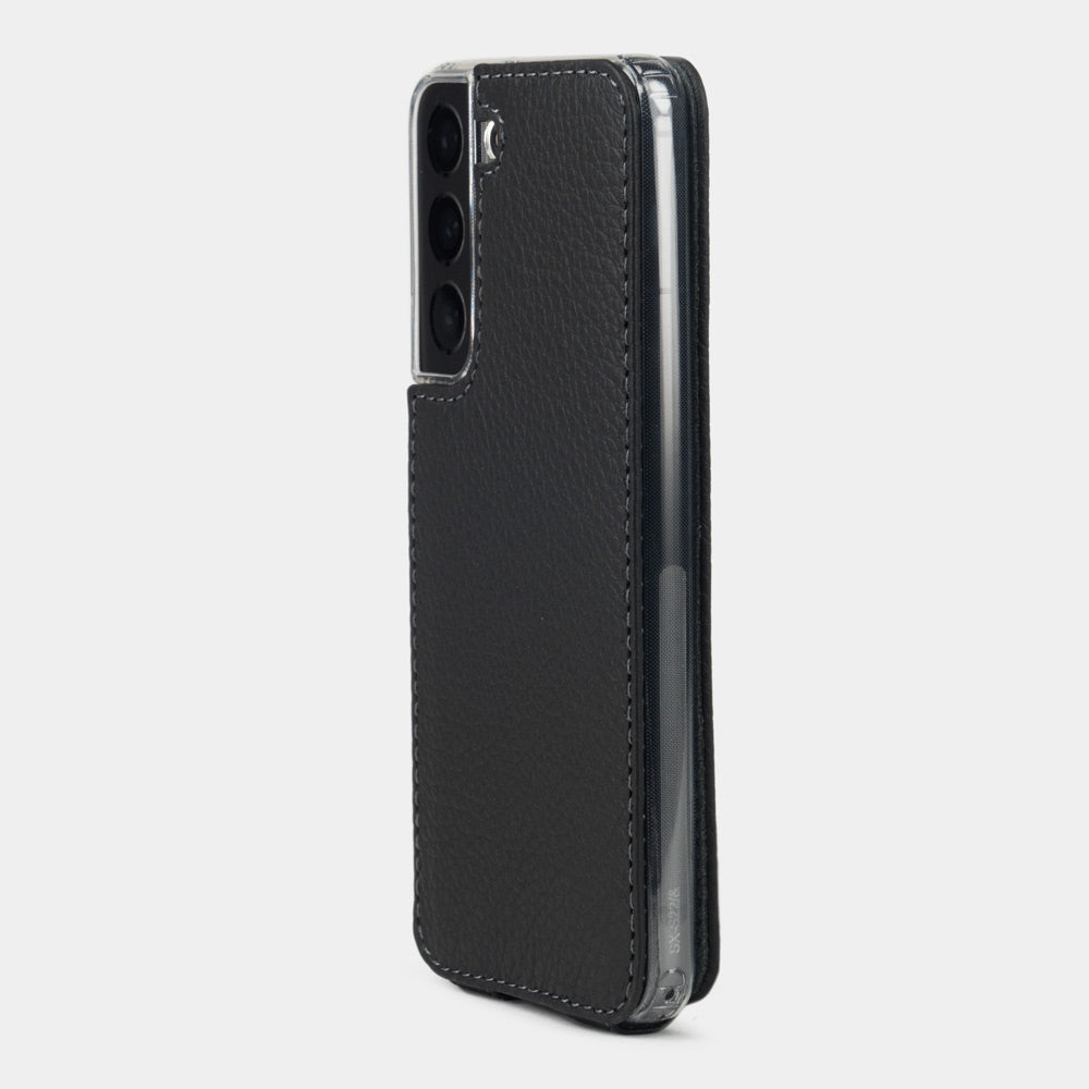 Real Leather Flip Case Galaxy S22 Plus Black | Marcel Robert - 1