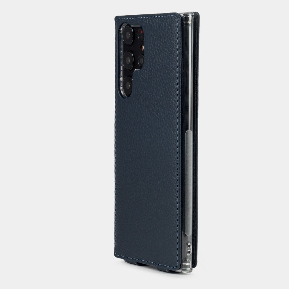 Leather Flip Case Galaxy S22 Ultra Blue | Marcel Robert - 1