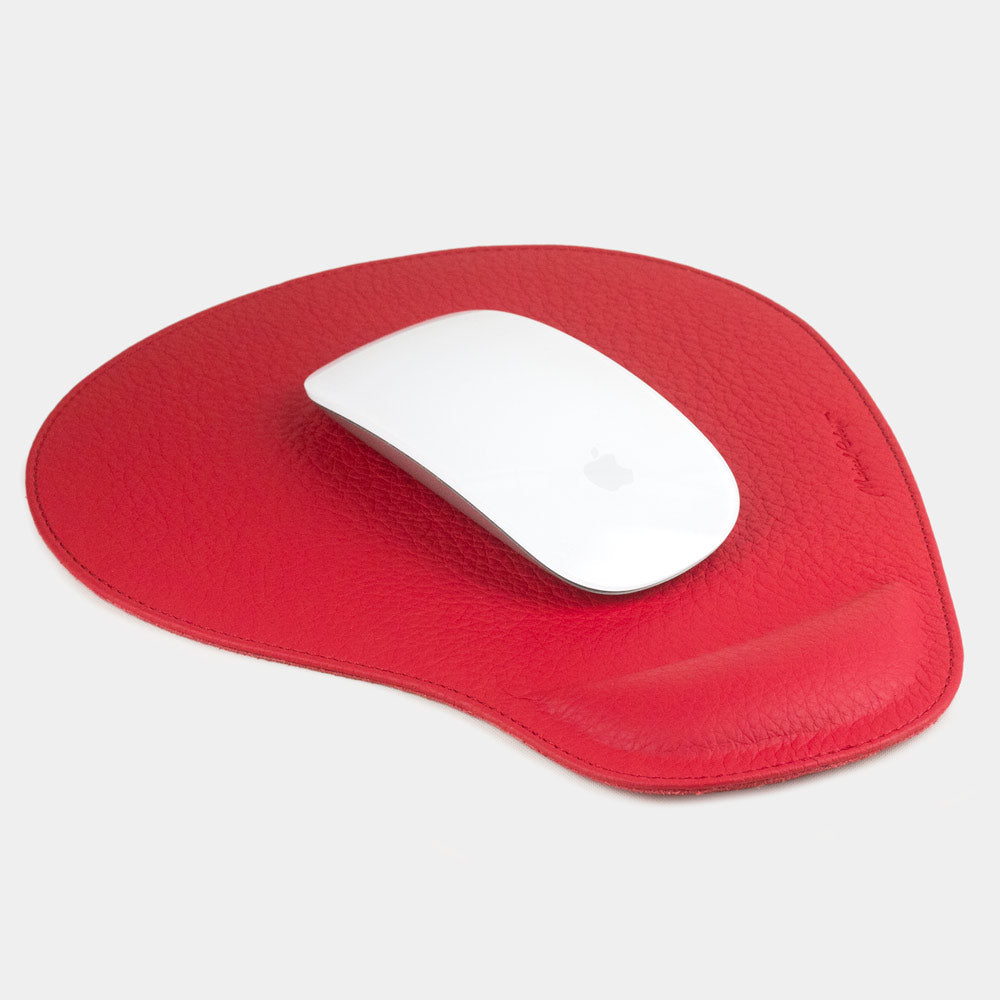 leather mouse pad red