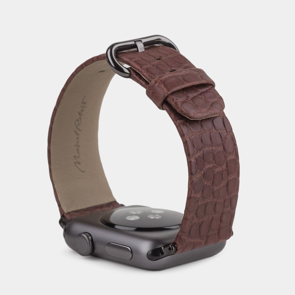 brown alligator strap apple watch 41 / 42mm
