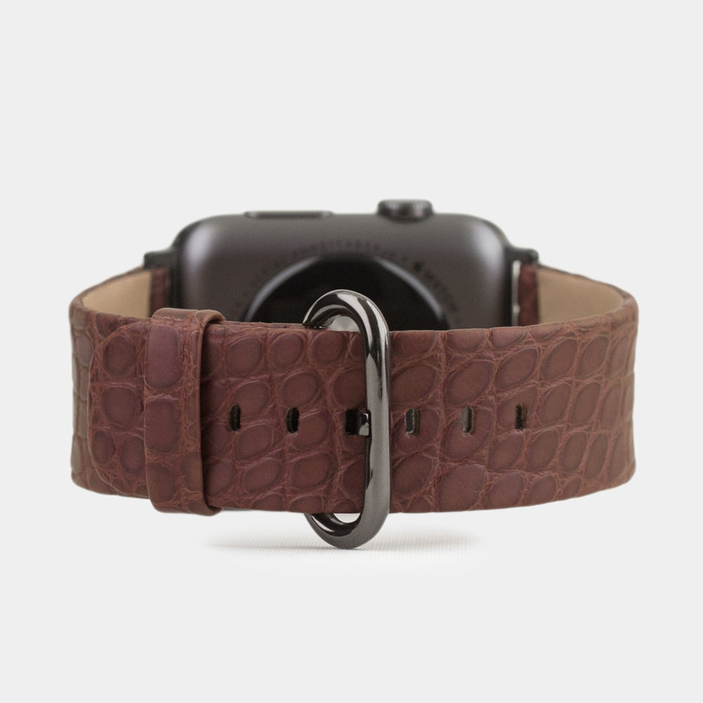 brown alligator strap apple watch 41 / 42mm