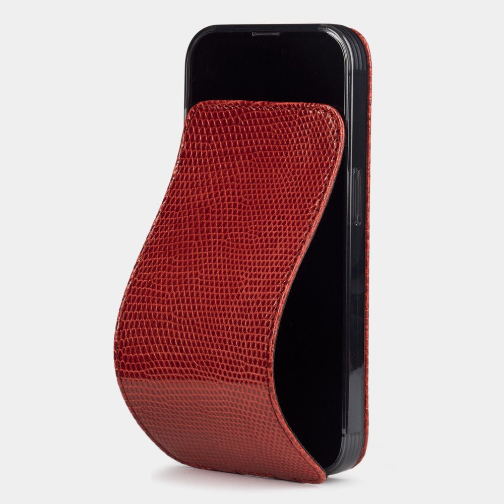 Red Lizard Leather Case iPhone 14 Pro | Marcel Robert - 0