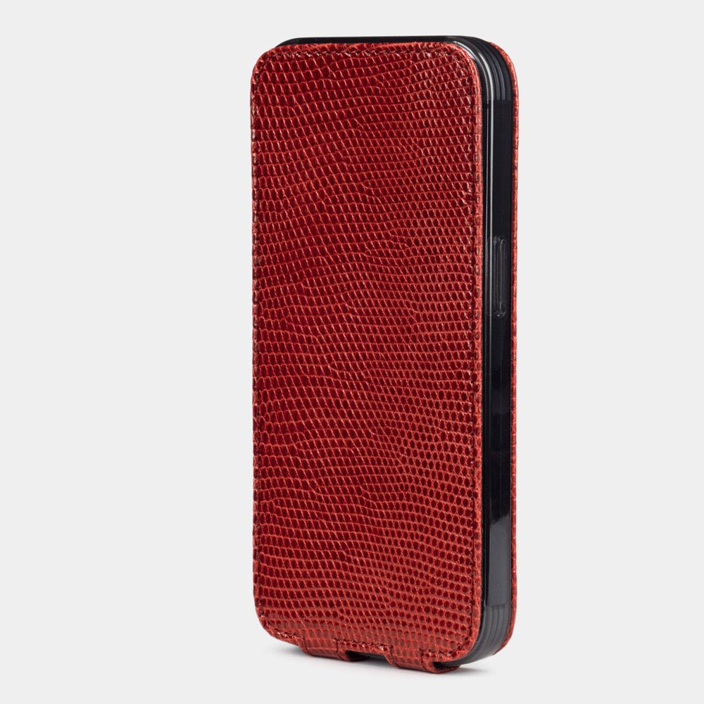 Red Lizard Leather Case iPhone 14 Pro | Marcel Robert - 4