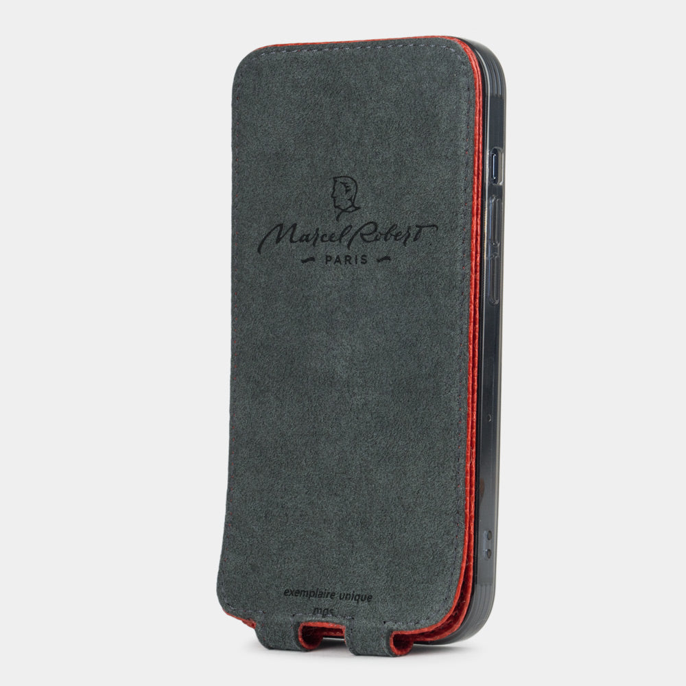 Red Lizard Leather Case iPhone 14 Pro | Marcel Robert - 5
