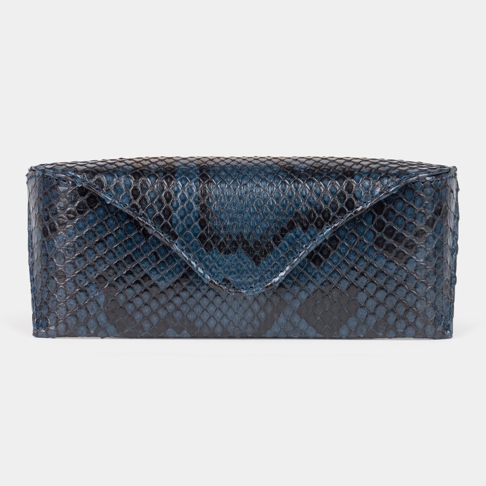 Casual Case for Glasses Blue Python Leather | Marcel Robert - 0