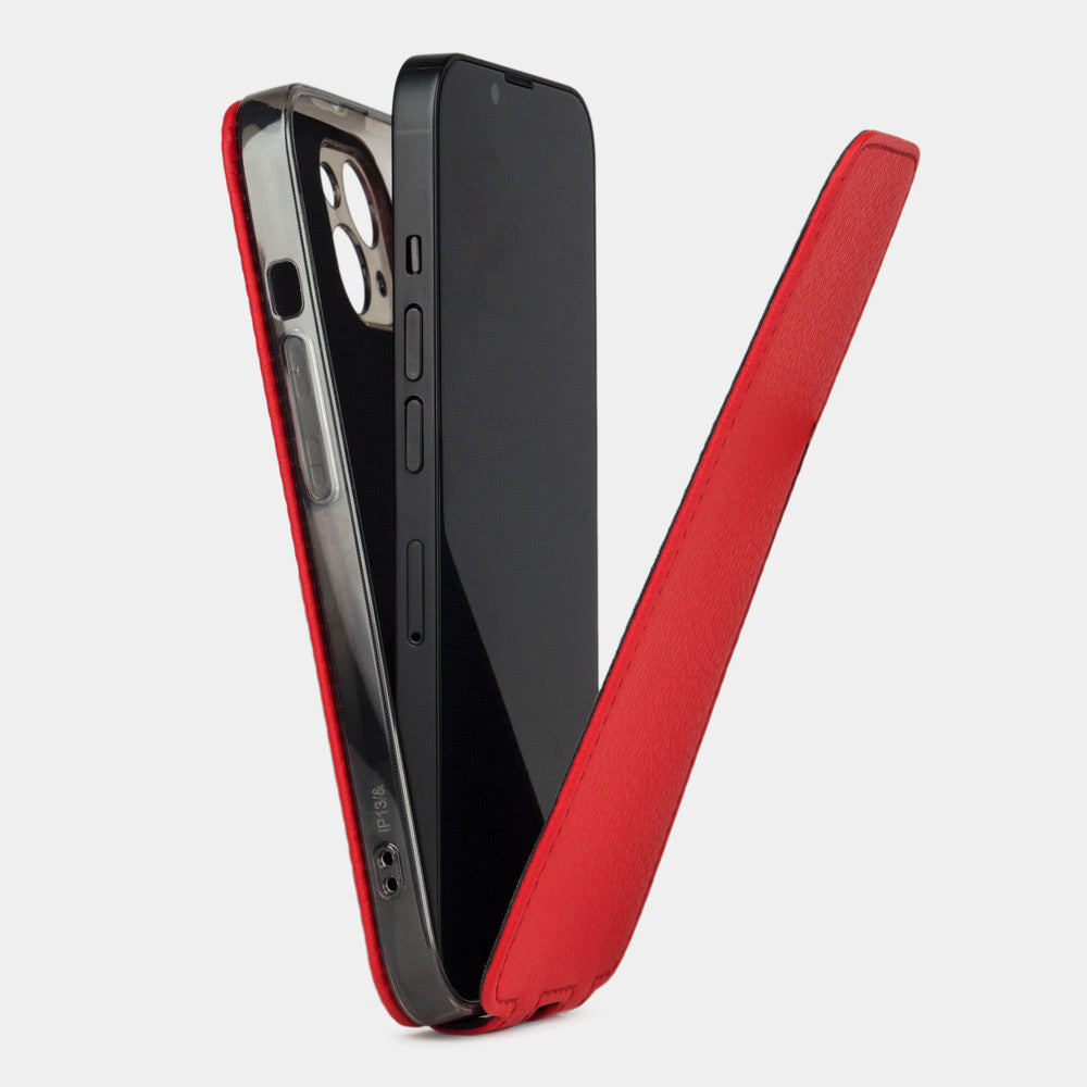 Elegant Leather Case iPhone 13 mini Red | Marcel Robert - 2