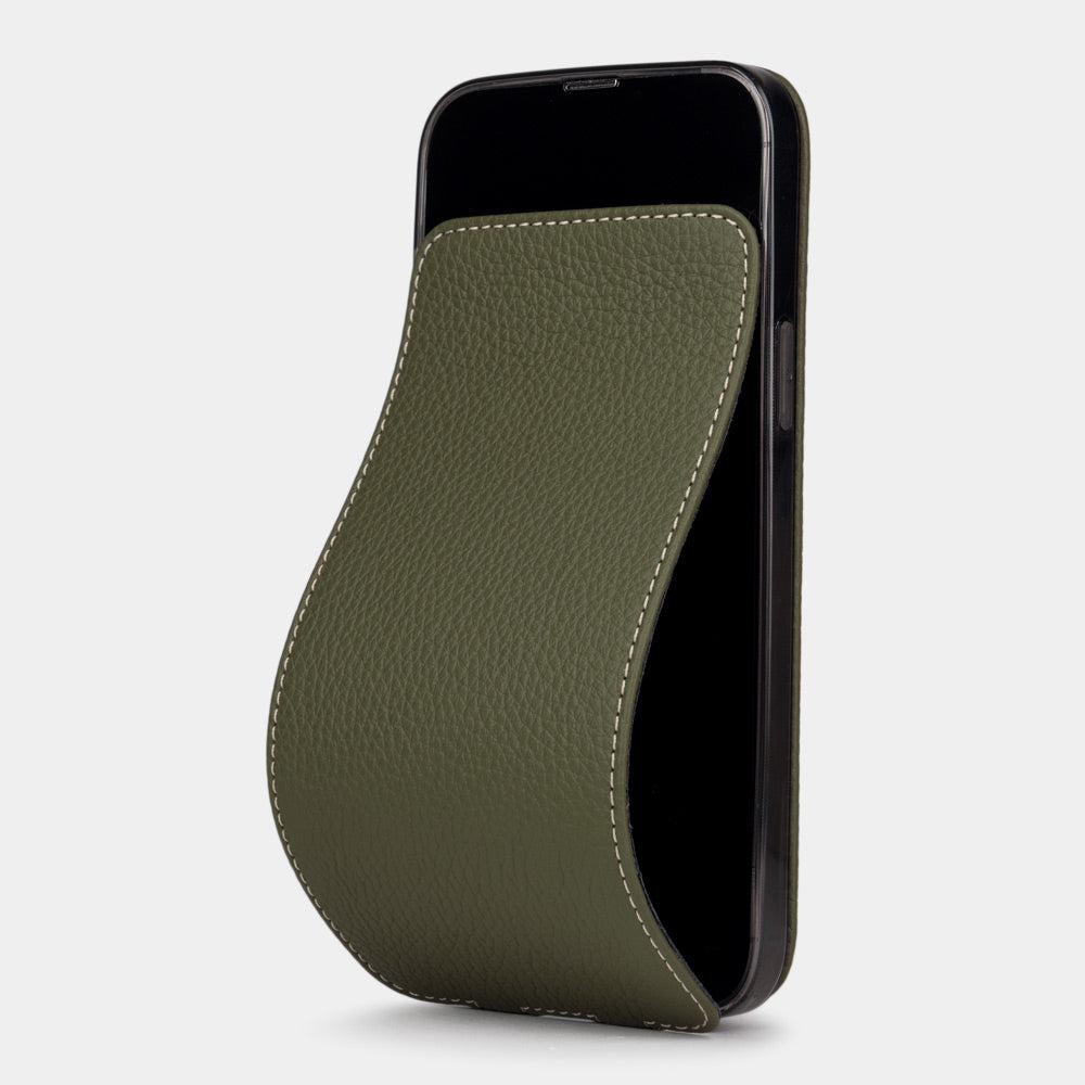 Elegant Leather Case iPhone 16 Pro Green | Marcel Robert - 0