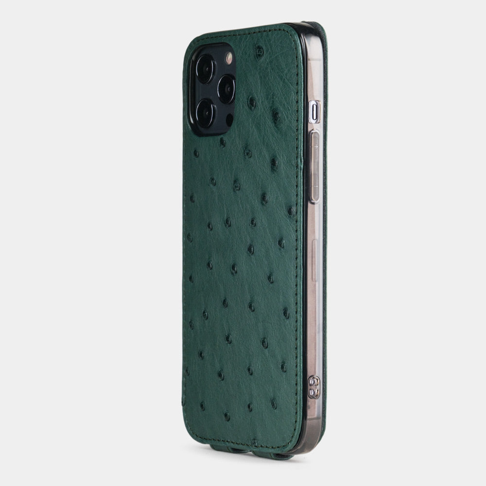 Genuine Ostrich iPhone 12 Pro Max Case Green | Marcel Robert - 3