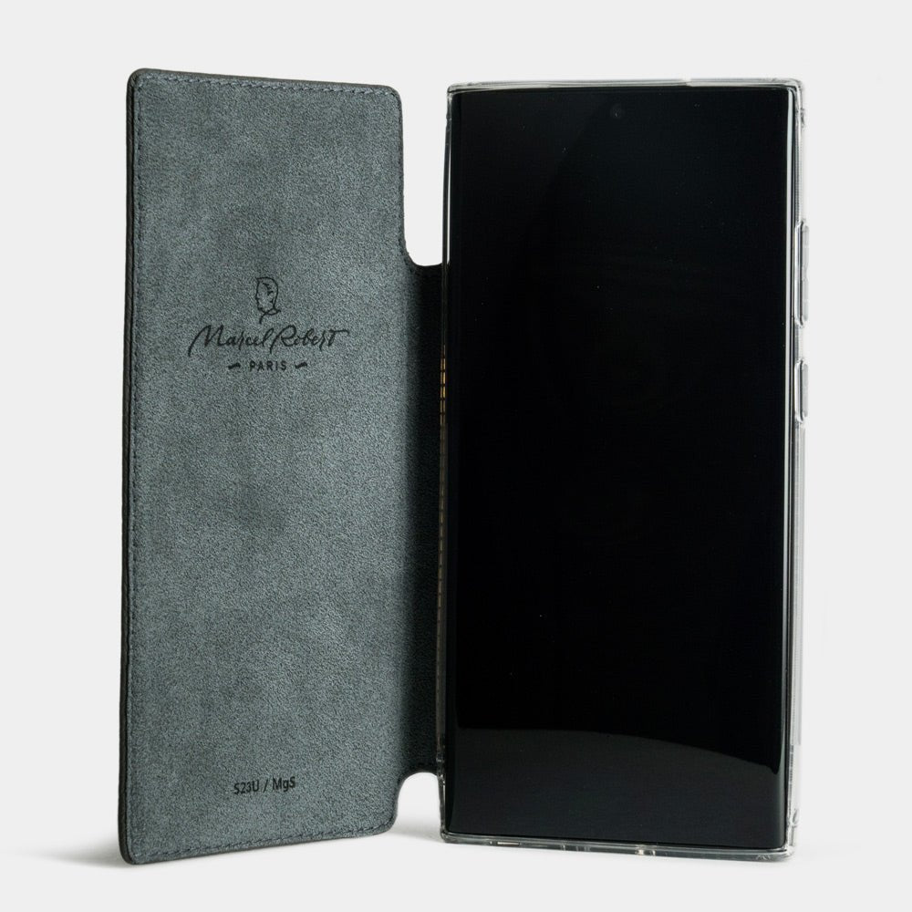 Leather Folio Case Galaxy S23 Plus Grey | Marcel Robert - 4