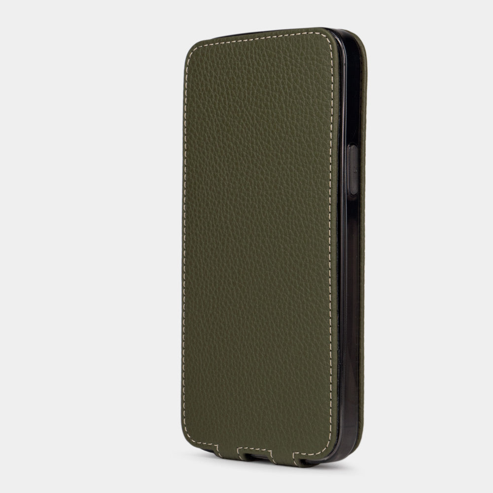 Luxury Green Leather Flip Case for iPhone 14 | Marcel Robert - 5