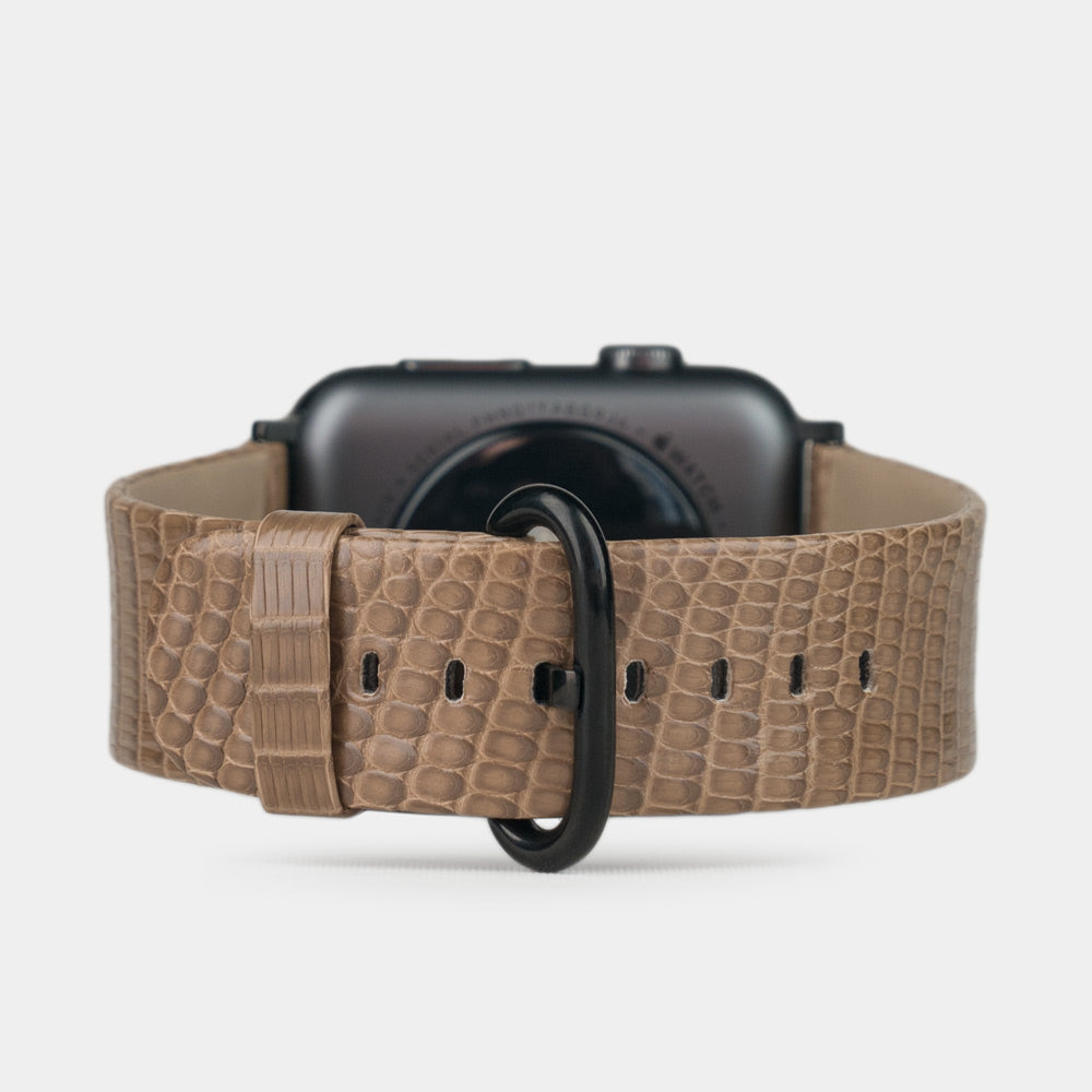 gold lizard strap apple watch black adapters and buckle main image 