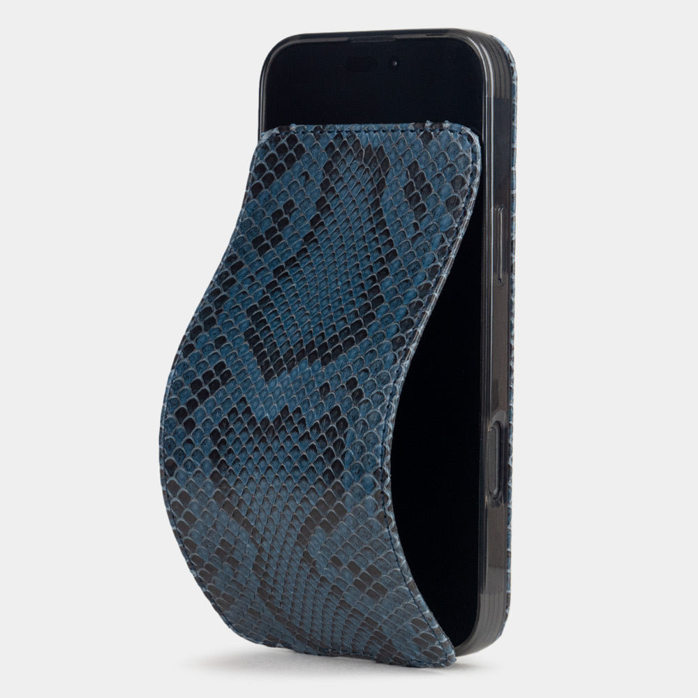 flip case iphone 17 air genuine python leather blue | main image