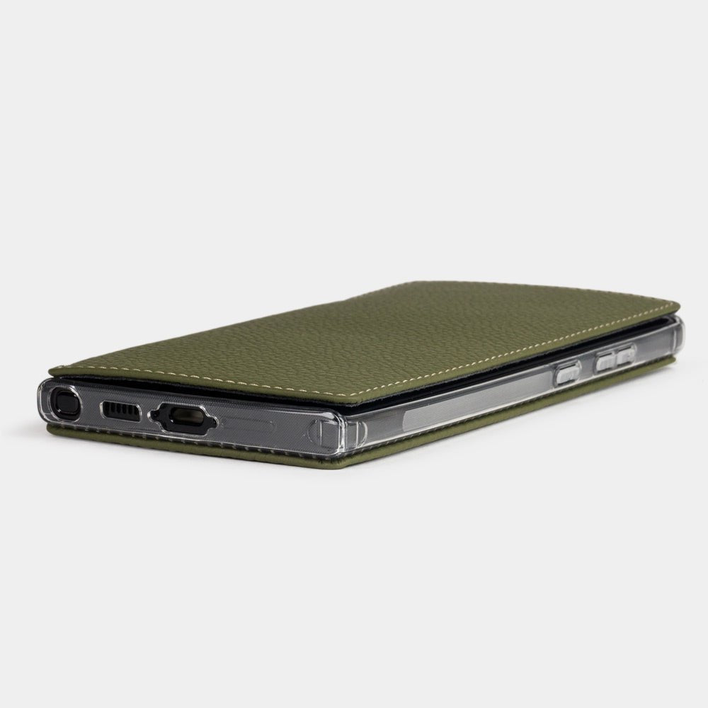 Leather Folio Case for Galaxy S23 Ultra Green| Marcel Robert - 4