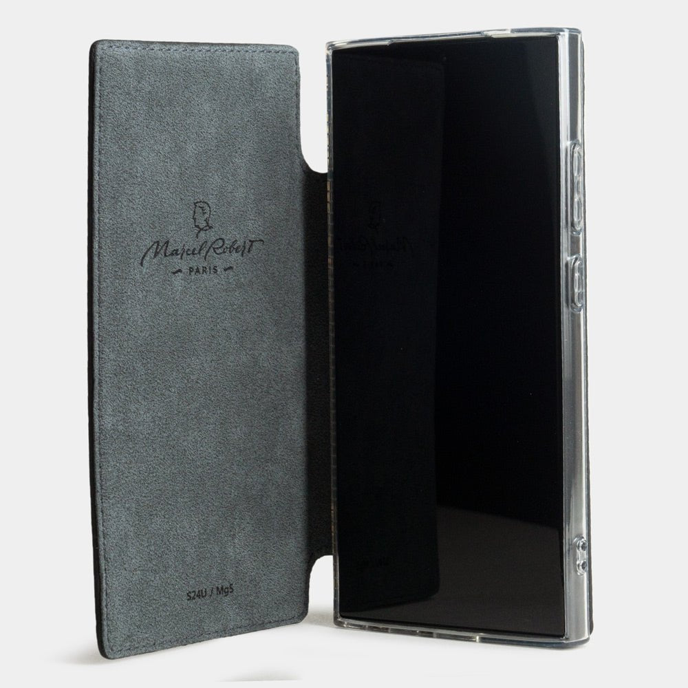 Folio Black Leather Case Galaxy S24 Ultra | Marcel Robert - 2