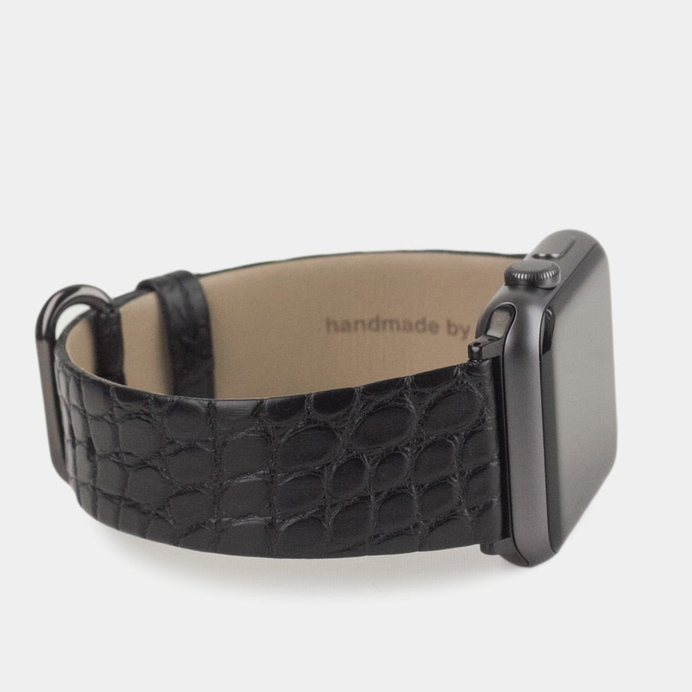 strap apple watch 45 / 46mm alligator black | Marcel Robert