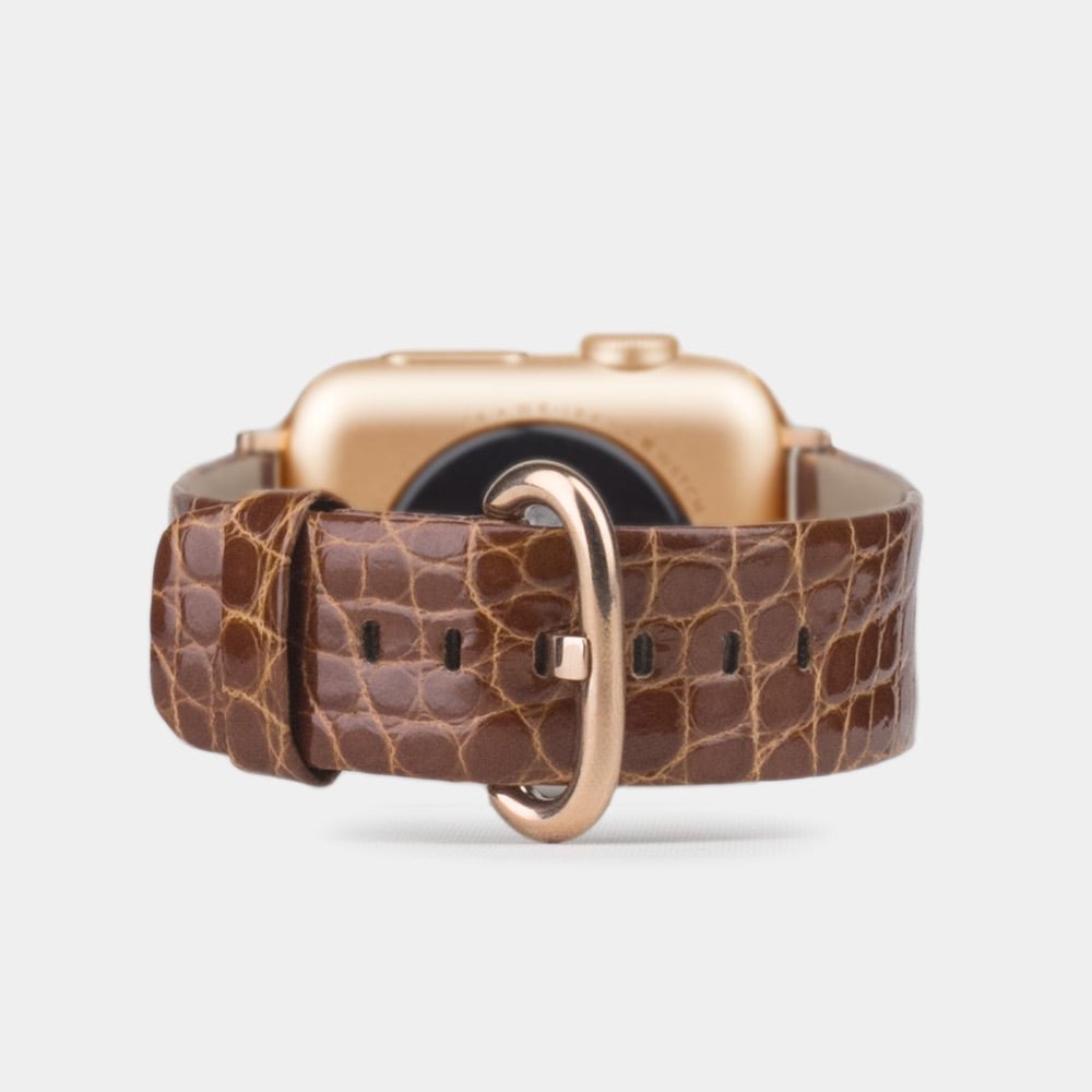 Alligator Gold Strap Apple Watch 41/42mm | Marcel Robert - 6