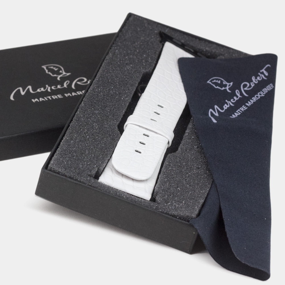 strap apple watch 41 / 42mm alligator white | Marcel Robert