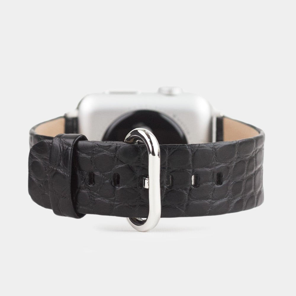 Exclusive Alligator Strap Apple Watch 45/46mm Black | Marcel Robert - 0