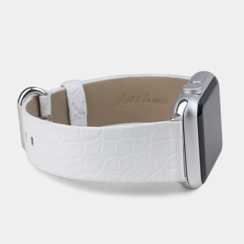 White Alligator Strap Apple Watch 41/42mm | Marcel Robert - 1