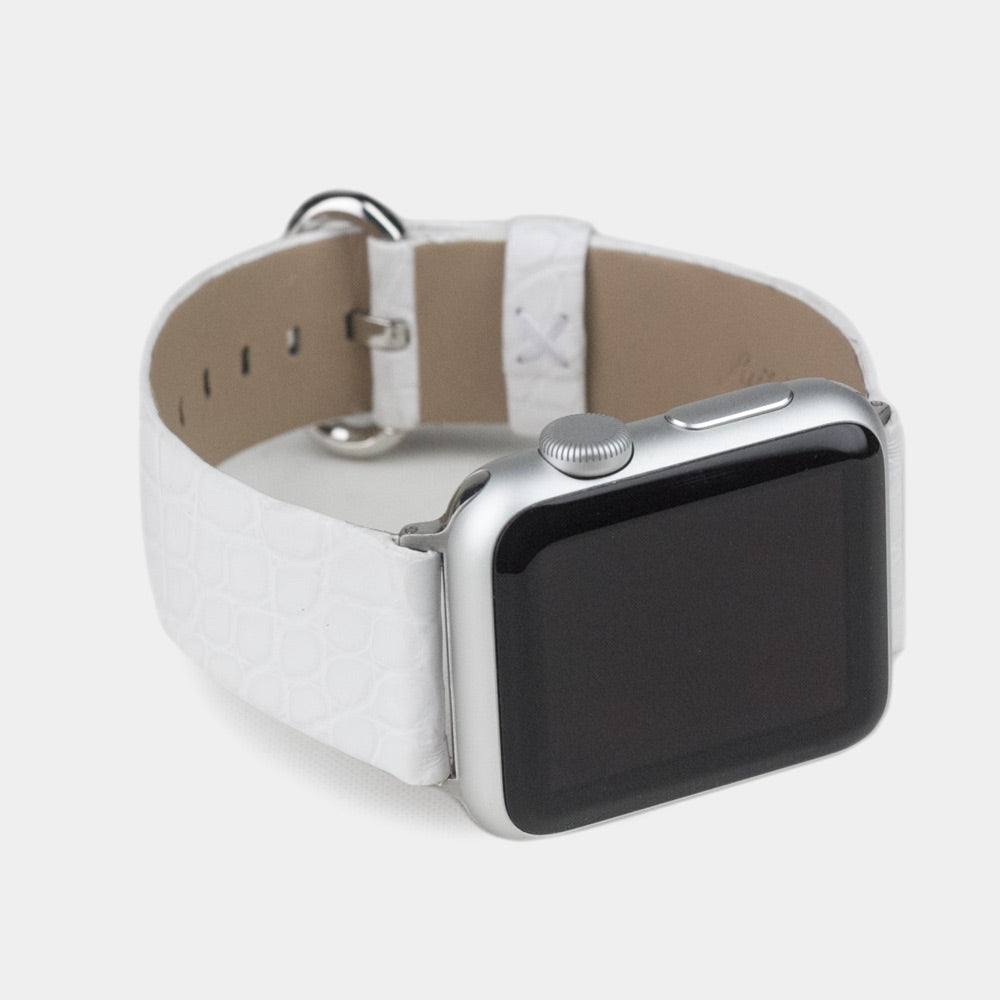 strap apple watch 41 / 42mm alligator white | Marcel Robert