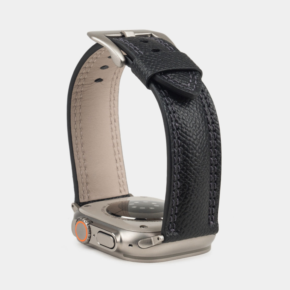 Leather Strap Apple Watch Ultra 49mm Black | Marcel Robert - 3