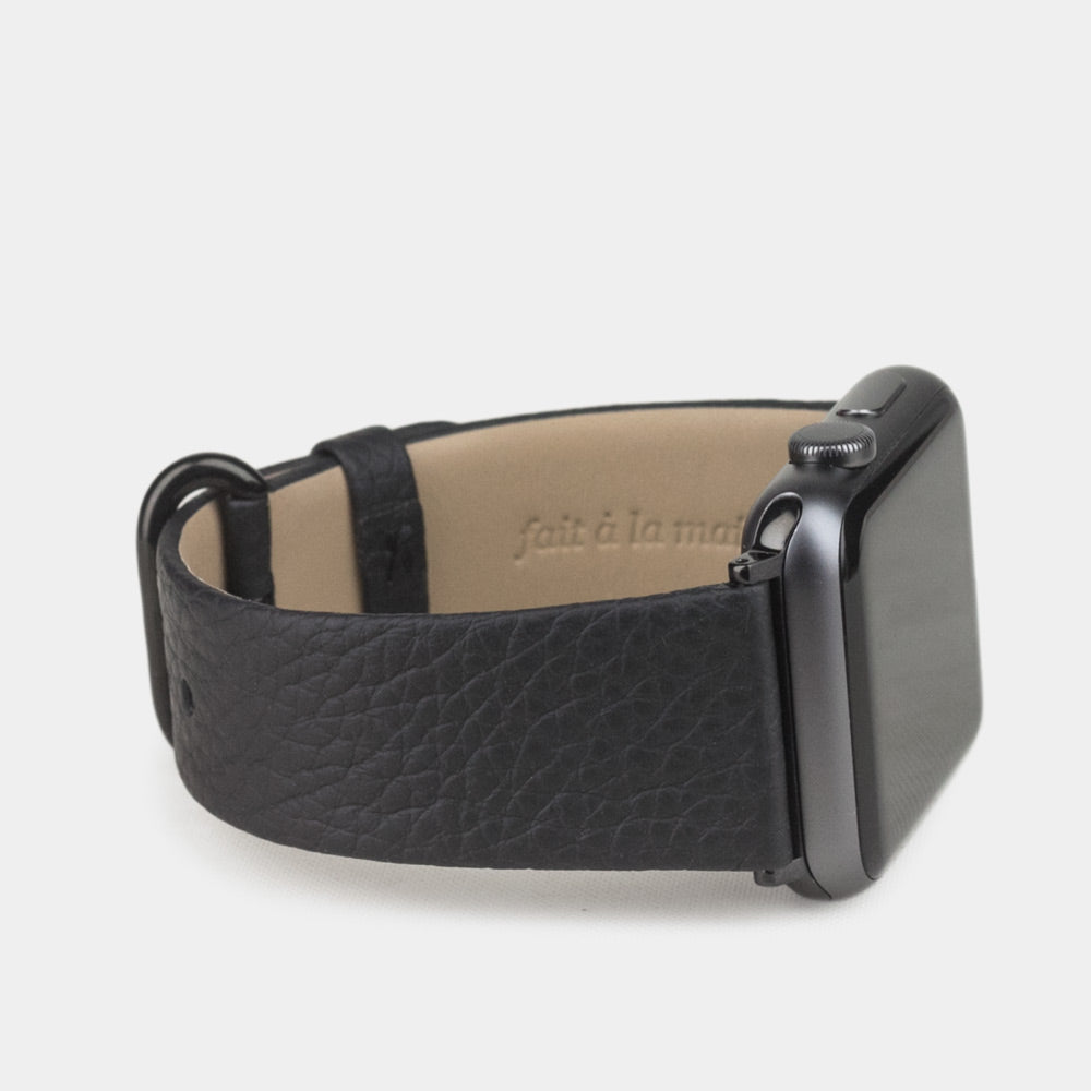 strap apple watch 41 / 42mm black grained | Marcel Robert