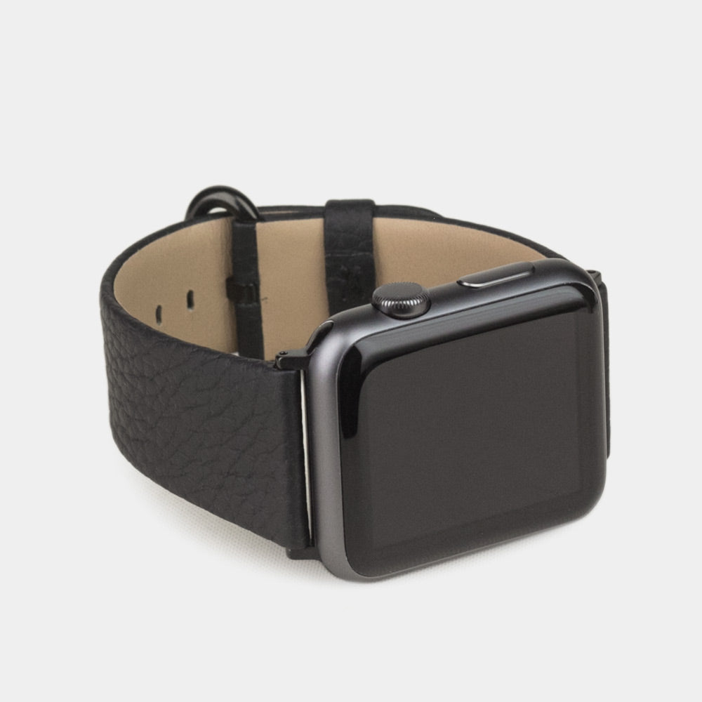 strap apple watch 41 / 42mm black grained | Marcel Robert