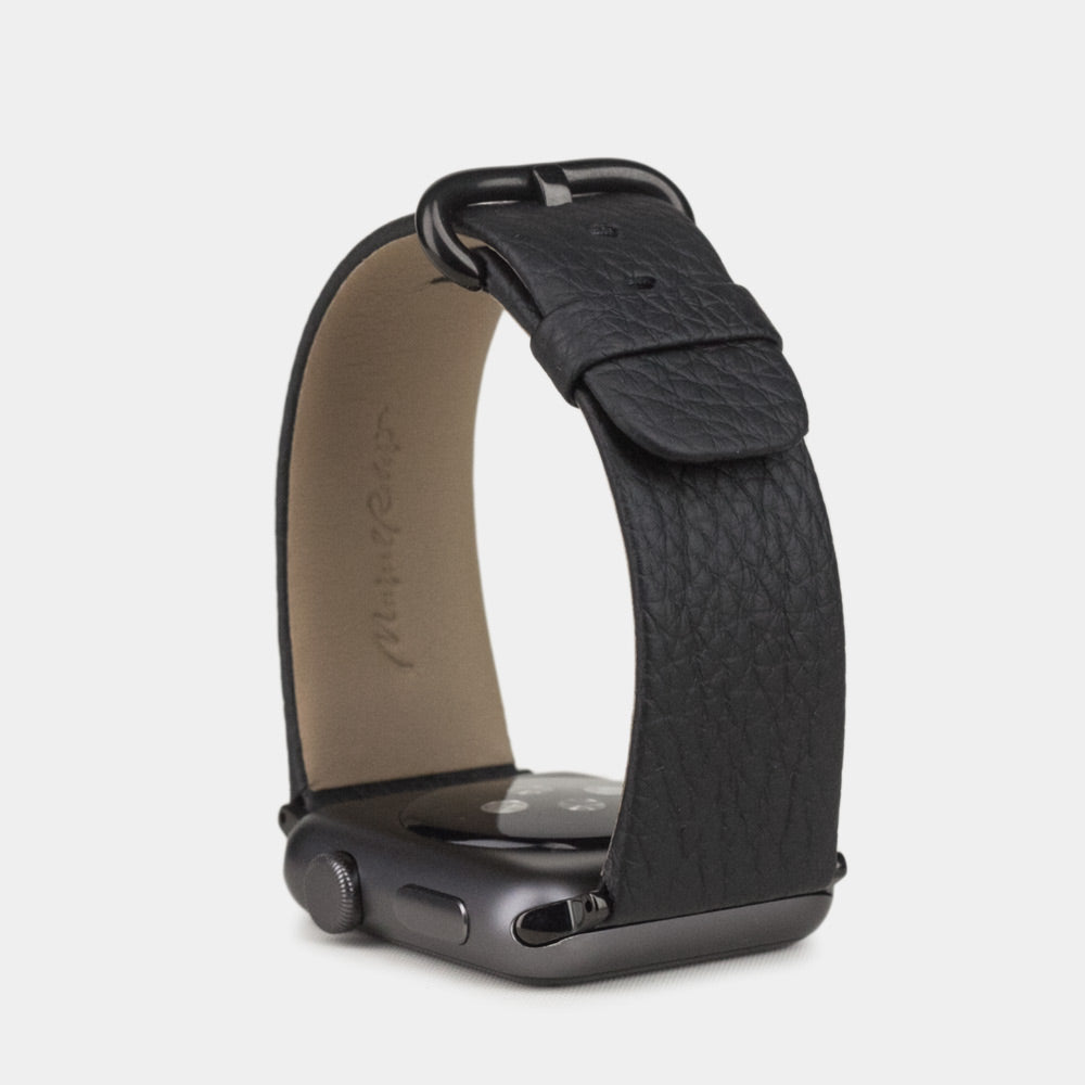 strap apple watch 41 / 42mm black grained | Marcel Robert