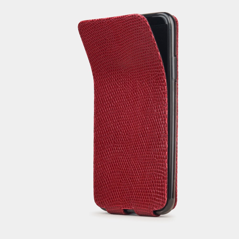 Luxury Lizard Case iPhone 11 Pro Red Leather | Marcel Robert - 1