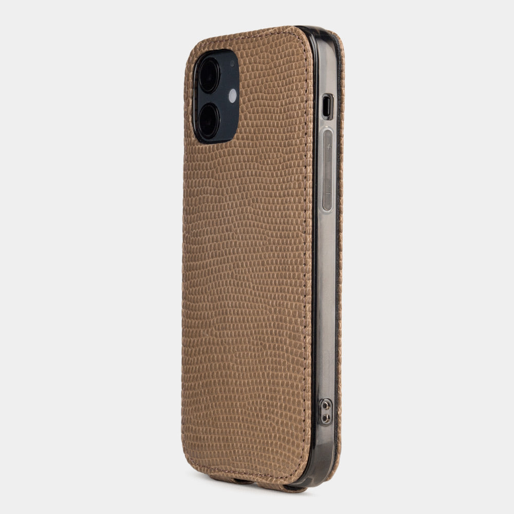 Lizard Leather Case iPhone 12 mini Beige | Marcel Robert - 1