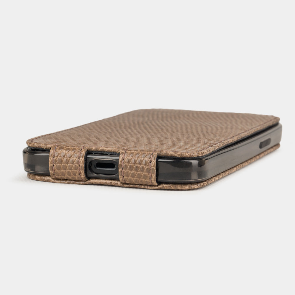 Lizard Leather Case iPhone 12 mini Beige | Marcel Robert - 2