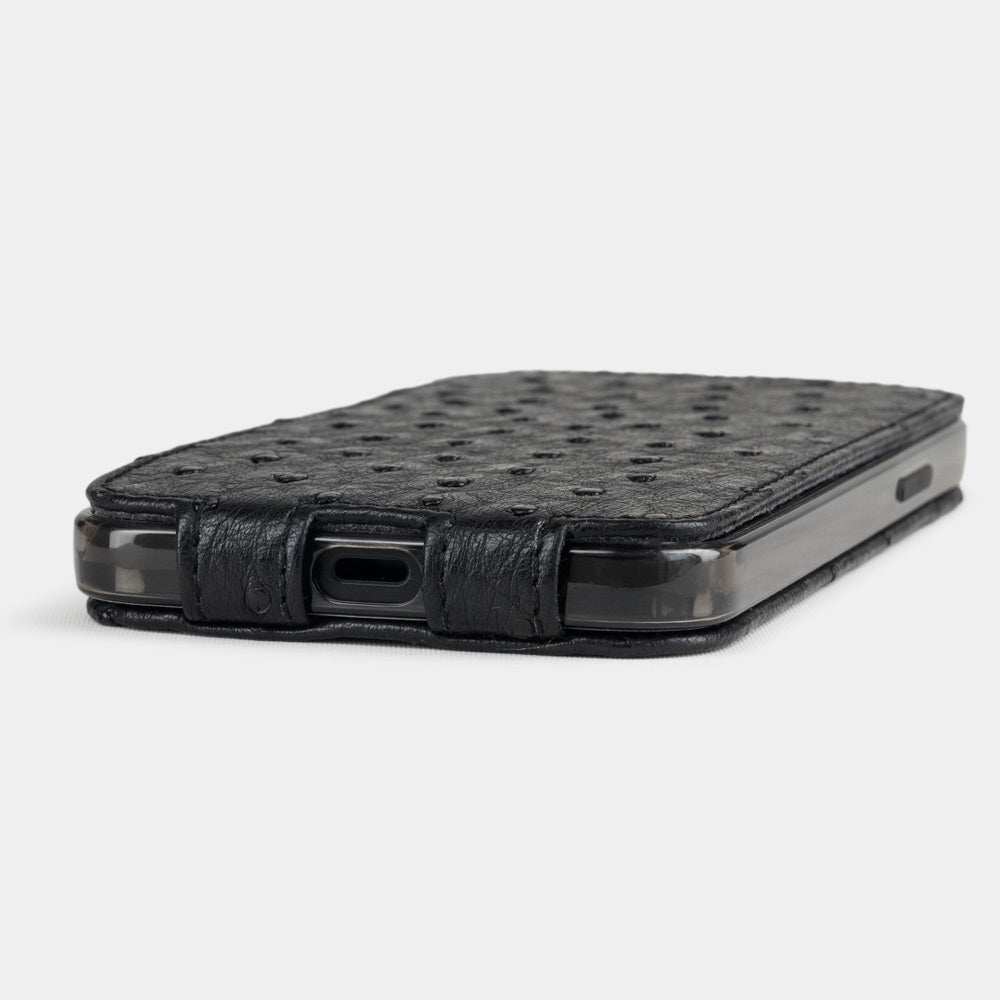 Ostrich Leather Case iPhone 12 Pro Max Black | Marcel Robert - 6