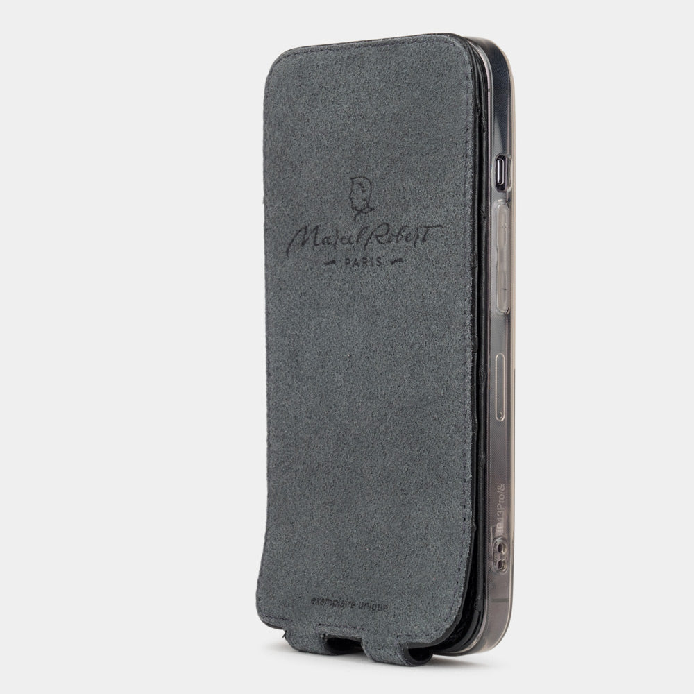 Ostrich Leather Case iPhone 12 Pro Max Black | Marcel Robert - 4