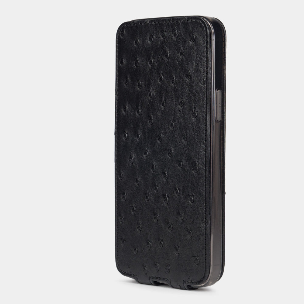 Ostrich Leather Case iPhone 12 Pro Max Black | Marcel Robert - 5
