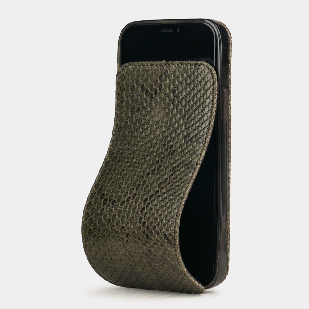 Leather Case iPhone 12 Pro Max Python Green | Marcel Robert - 0
