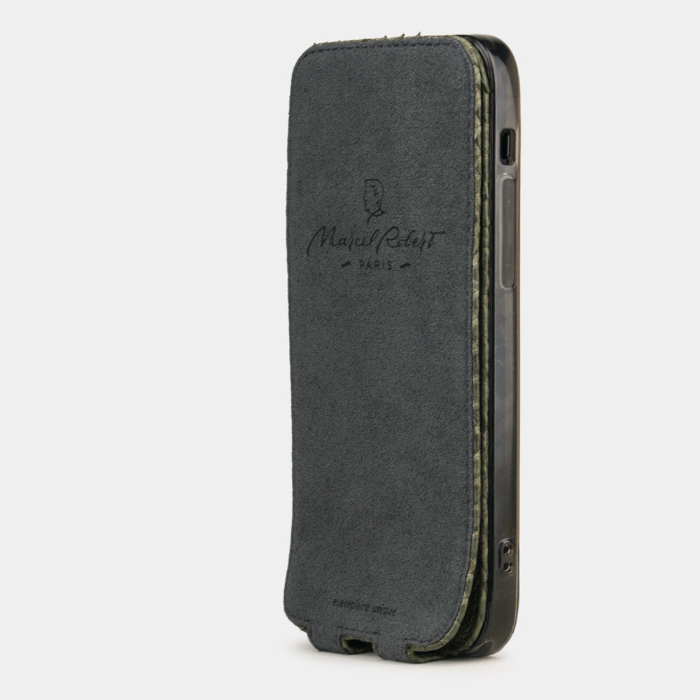 Leather Case iPhone 12 Pro Max Python Green | Marcel Robert - 5