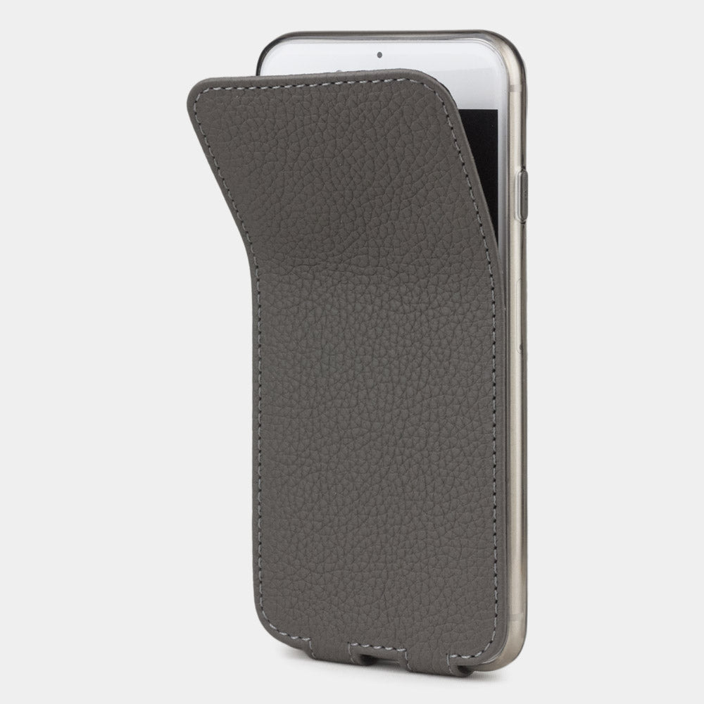 Premium Leather Case iPhone SE Grey | Marcel Robert - 1