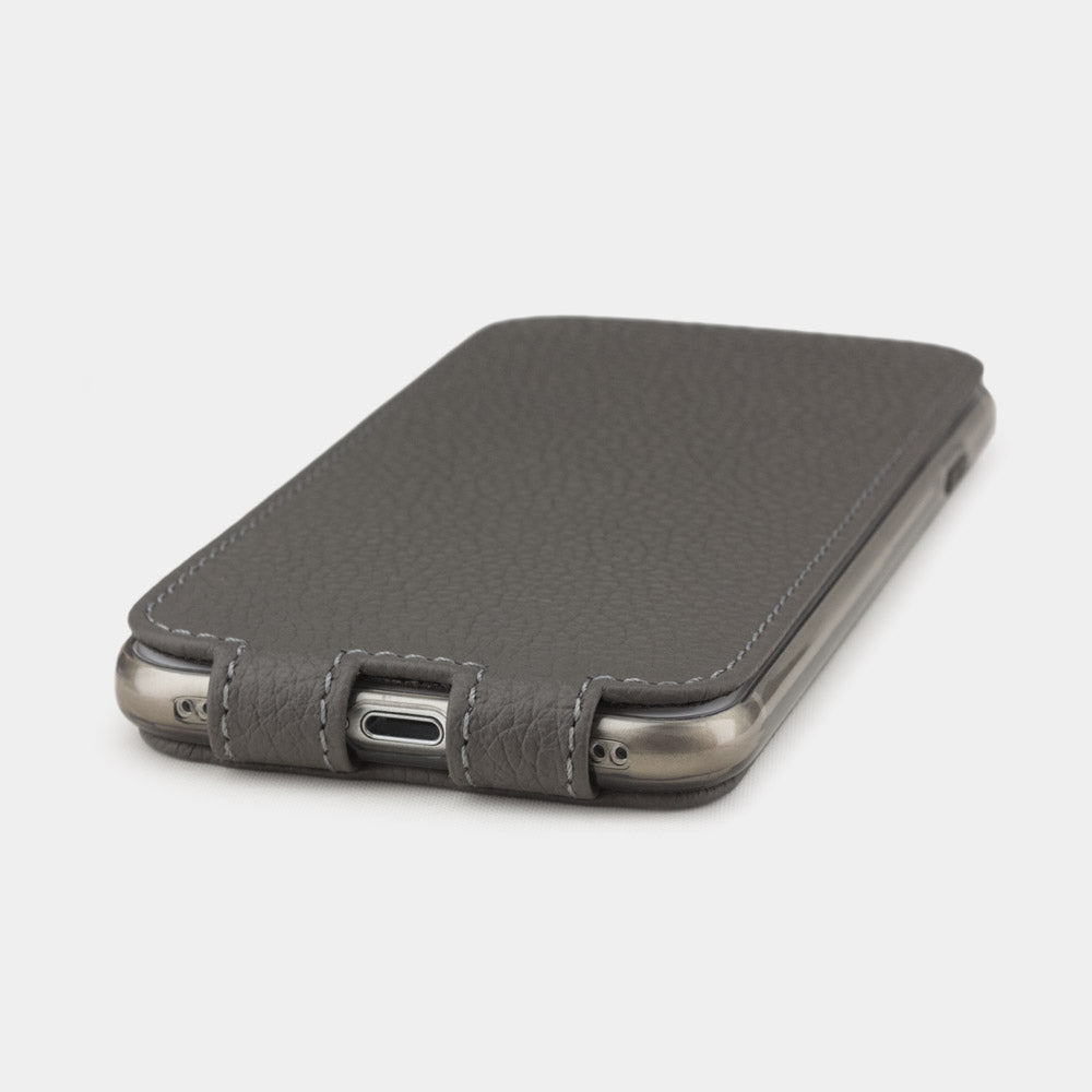 Premium Leather Case iPhone SE Grey | Marcel Robert - 4