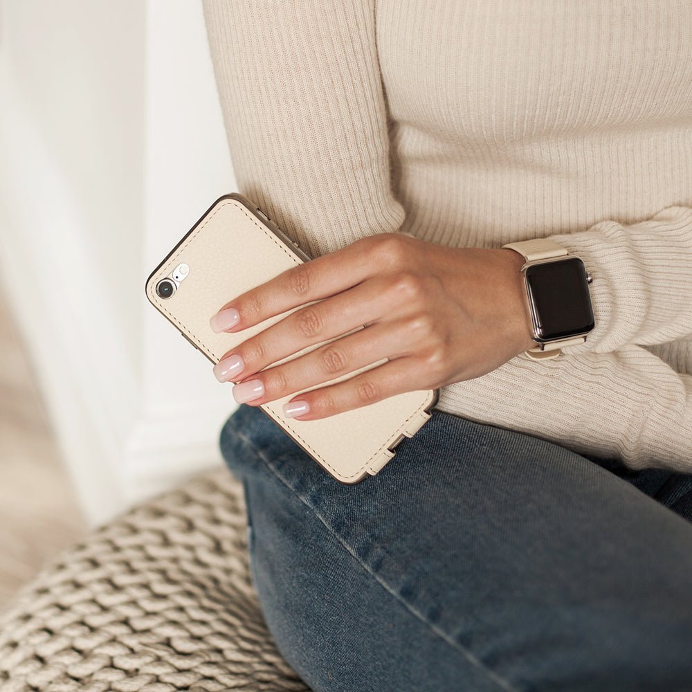 Premium Leather Case iPhone SE White | Marcel Robert - 8