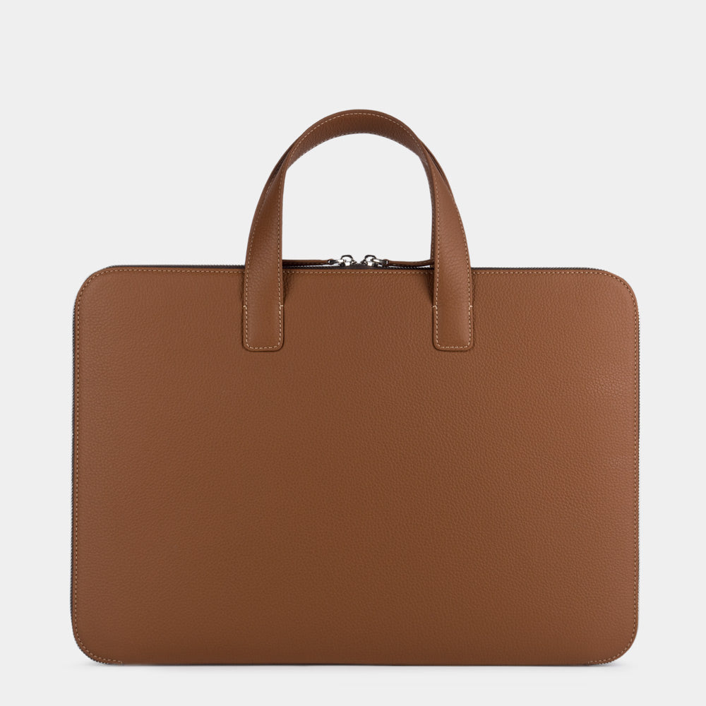 leather bag for laptop 14 inches calfskin color gold back view