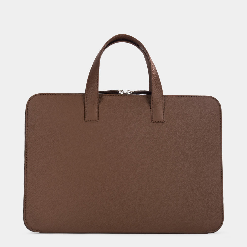 Brown Leather Notebook Bag 17'' with Pockets | Marcel Robert - 1