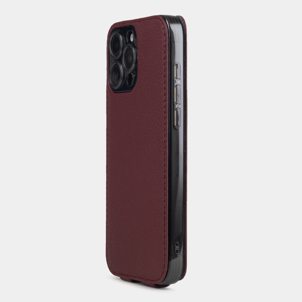 Handcrafted Leather Case iPhone 16 Pro Bordeaux | Marcel Robert - 6