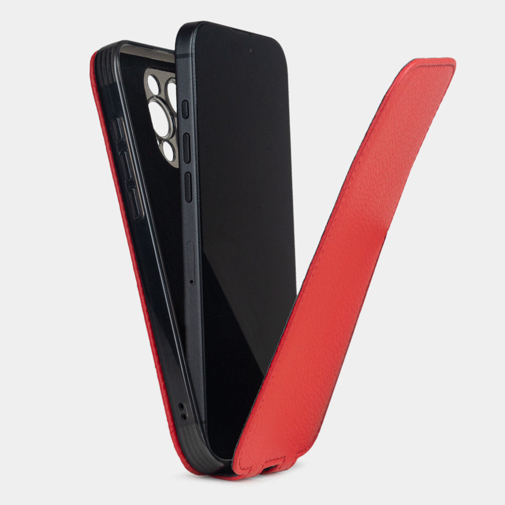 Premium Leather Cases iPhone 16 Pro in Red | Marcel Robert - 6