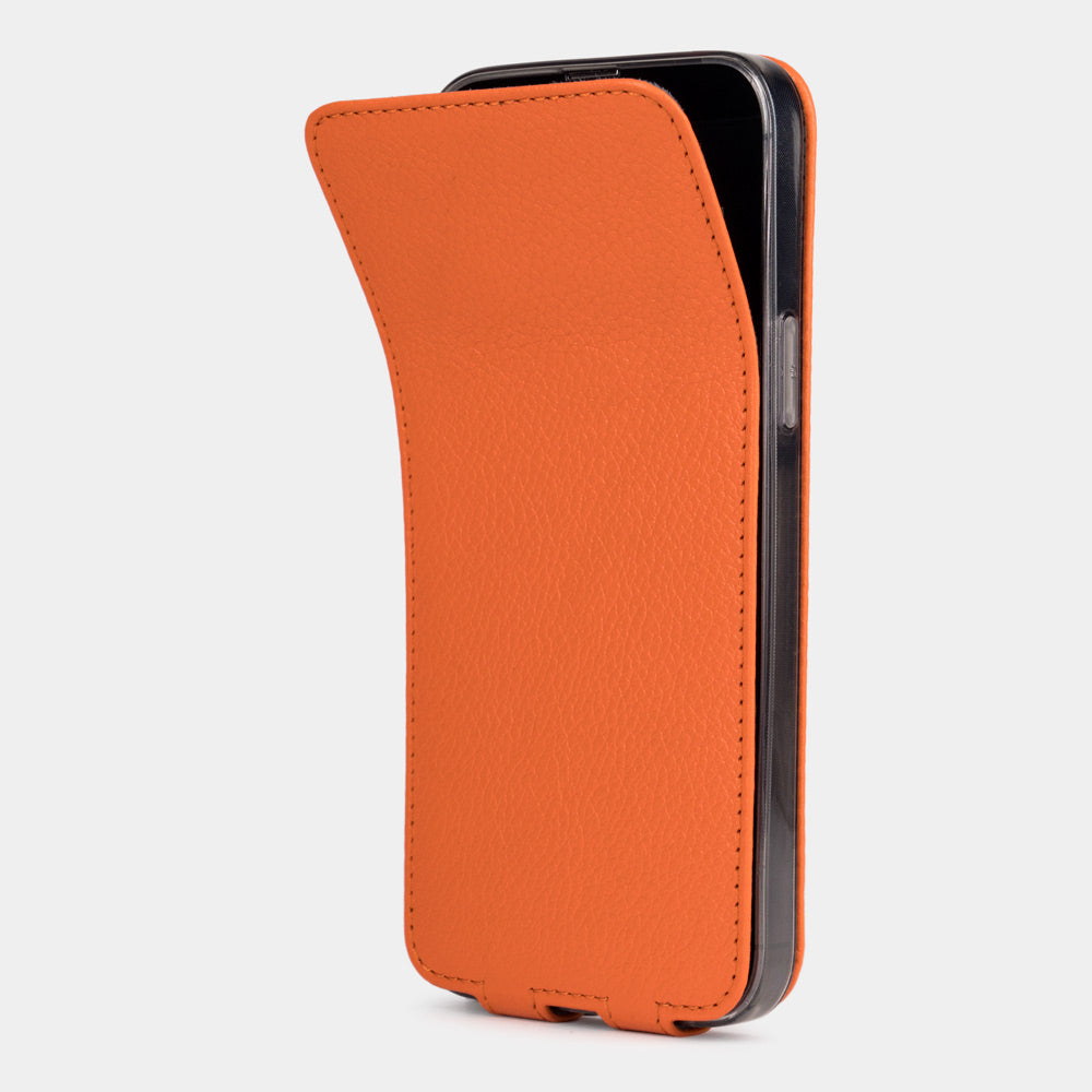 Orange Calf Leather Case iPhone 14 Pro Max | Marcel Robert - 4