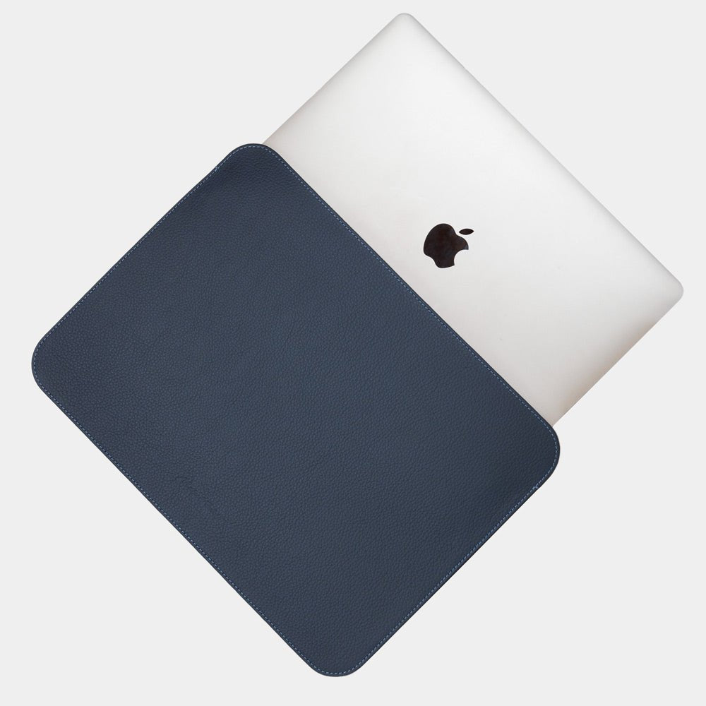 Blue Leather Pouch Perfect for Macbook 14'' | Marcel Robert - 2