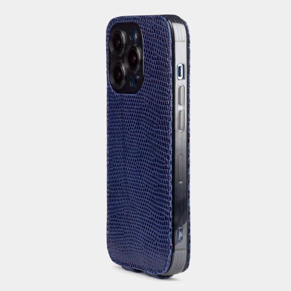 Luxury Blue Lizard Folio Case iPhone 14 Pro | Marcel Robert - 2