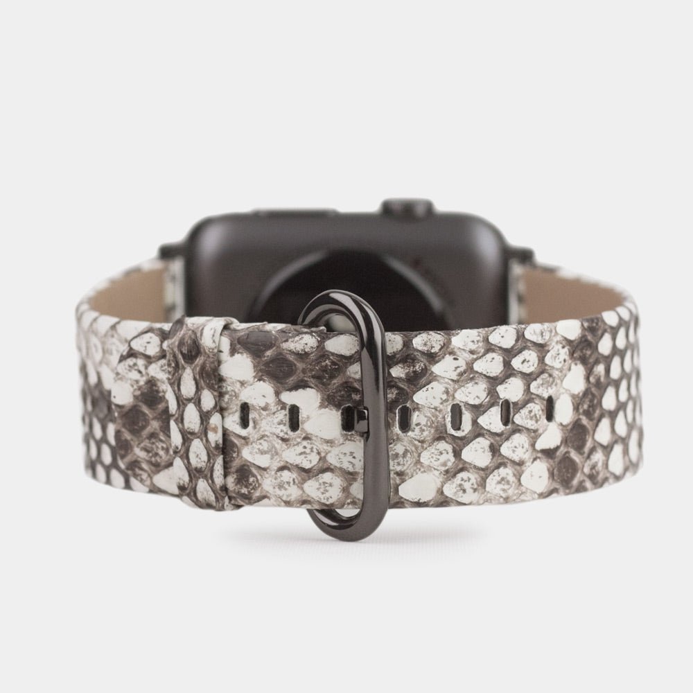 natural python strap apple watch with adapters and buckle main image